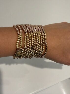 B.b. Lila Multi-Strand Gold Beaded Bracelet